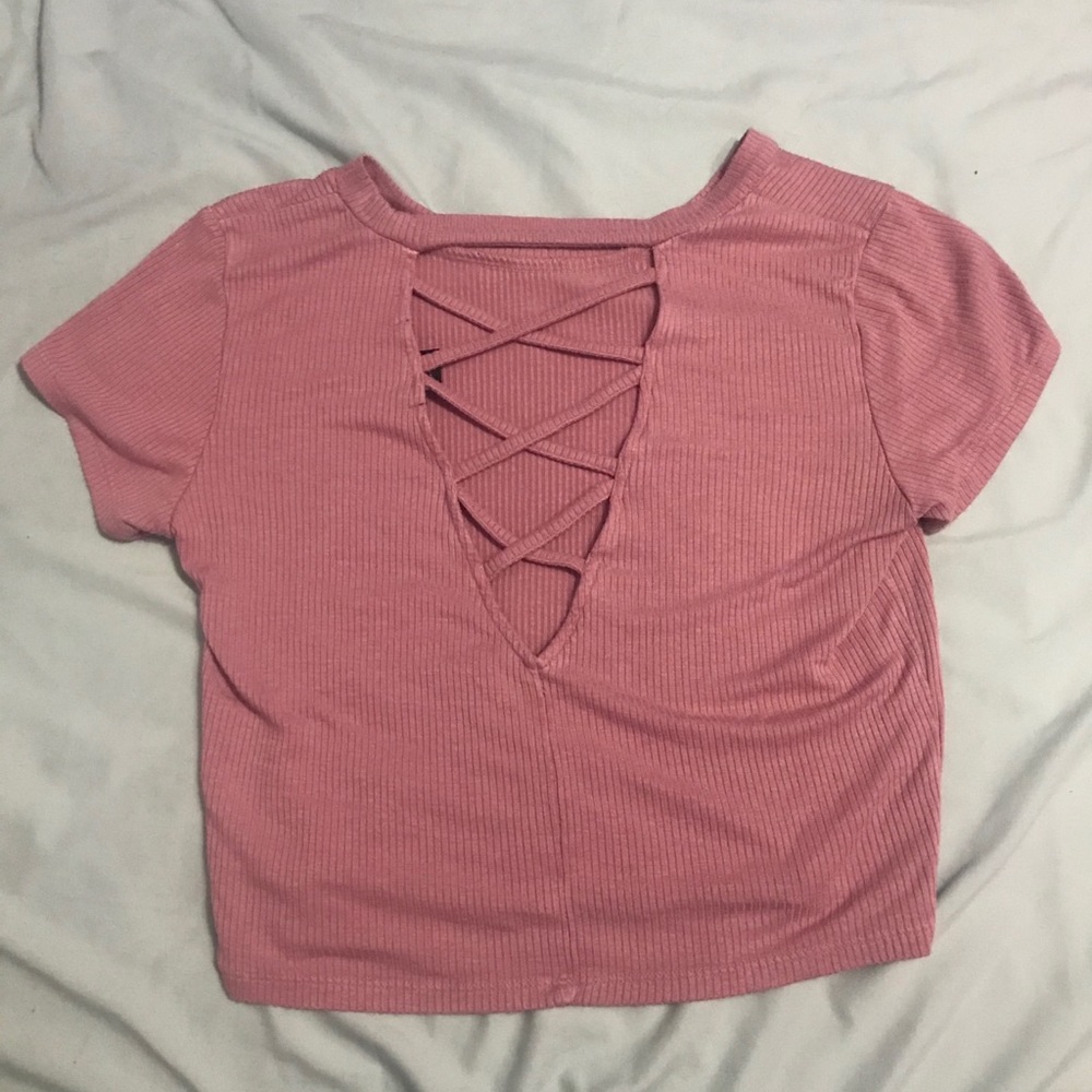 F21 Laced Up Cropped Top